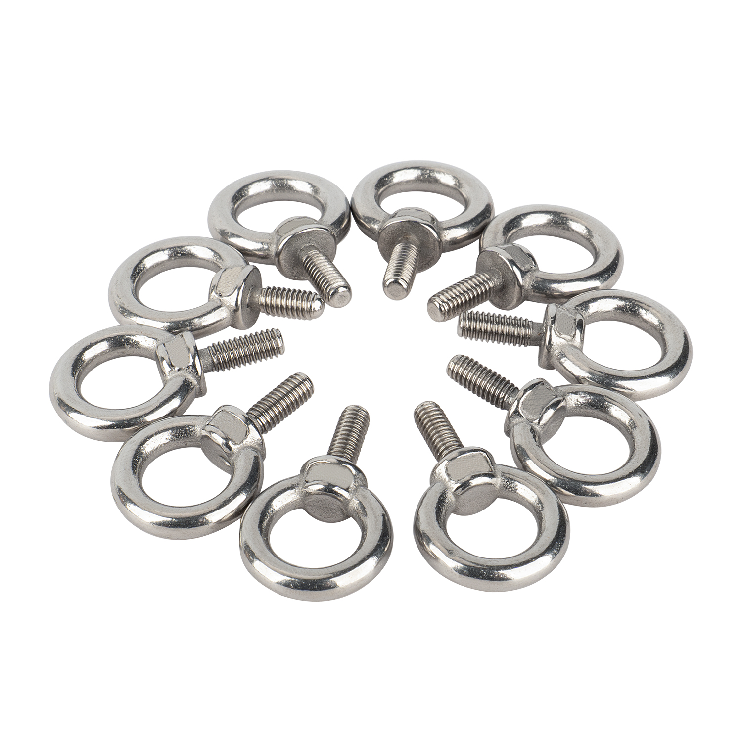 SELIKOUR 10 Pieces M4 Lifting Eye Bolts, 304 Stainless Steel Male Thread Eye Bolt